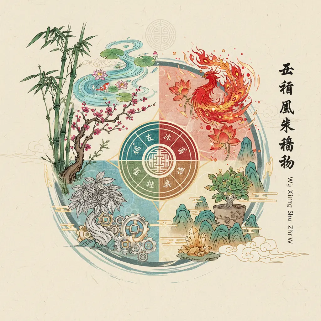 風水植物 - 五行