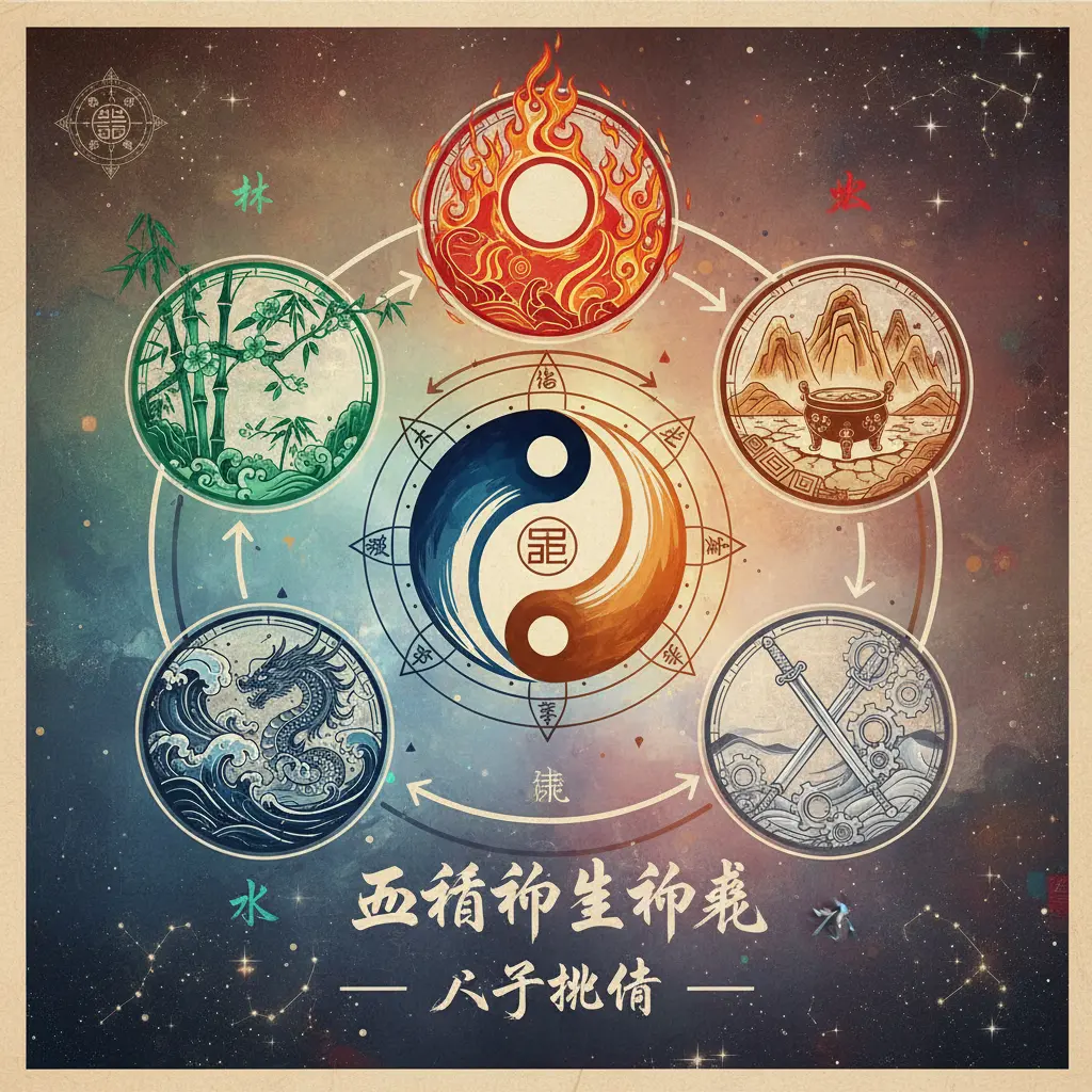 八字批命 - 五行相生相剋
